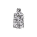 Elegant Floral Pattern Ceramic Vase with Black Rose Design**