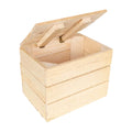Wooden Storage Box with Hinged Lid - Rustic Organizer for Home & Office