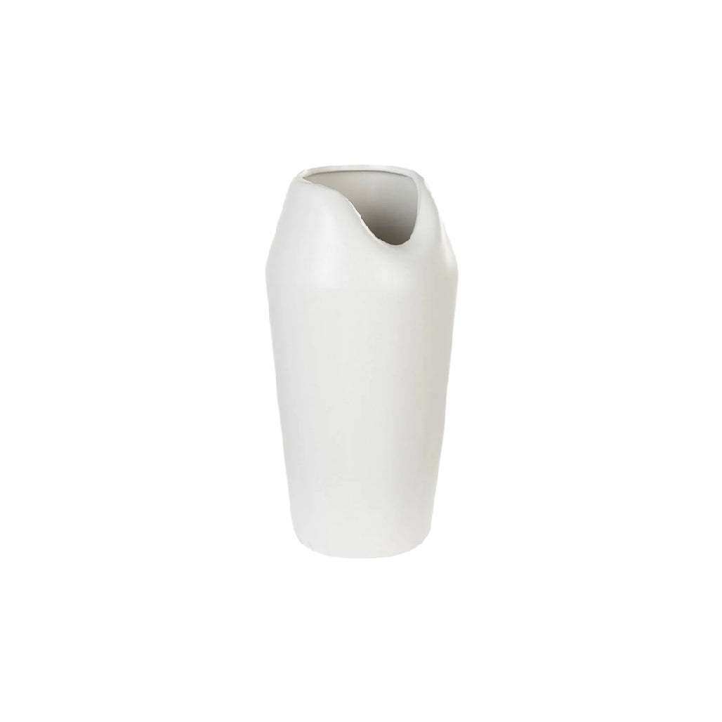 Modern White Ceramics Vase with Unique Shape