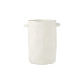 Handcrafted White Ceramic Vase with Handles**