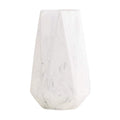 **Elegant White Marble Geometric Vase - Modern Home Decor Accessory**