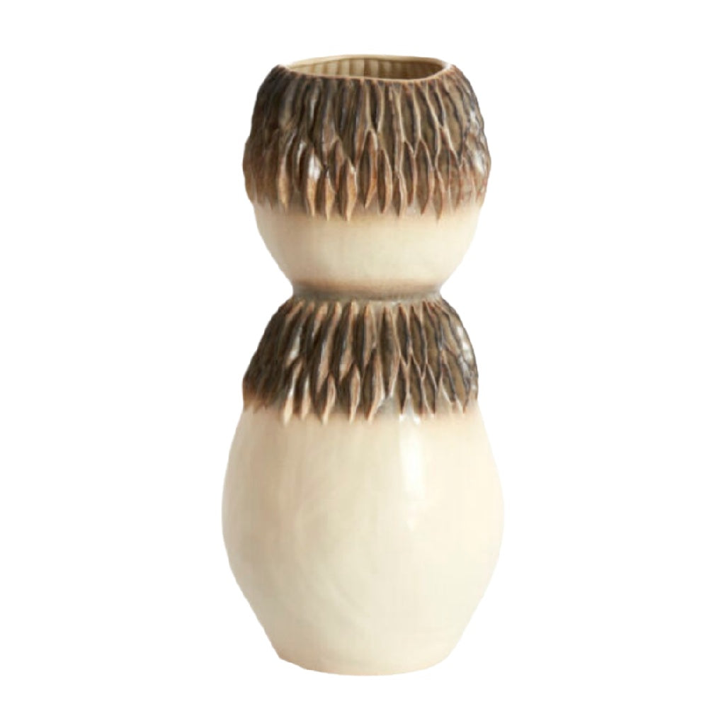 Unique Handcrafted Ceramic Vase with Textured Top Design