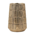 Modern Gold Textured Decorative Vase - Striped Design for Home Decor