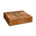 Rustic Wooden Storage Box with Metal Accents